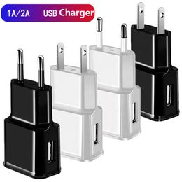 Universal 5V 1A 2A EU US AC Home Travel Wall Charger Power Adapters voor iPhone 12 13 14 Pro Samsung S10 S20 HTC LG Android -telefoon