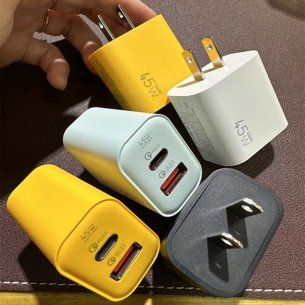 Cargadores rápidos de 45W, adaptadores de cargador USB A tipo C Para cargador iPhone Samsung, Cargadores Para celular, cargador de pared Para teléfono inteligente