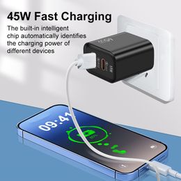 45W Draagbare Oplader USB A + Type C Opladers Adapters Voor Chargeur iPhone 15 Cargadores Para Celular iphone Oplader 45W