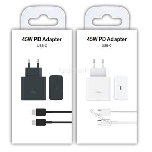 45W Super Fast Quick Charge PD USB-C Lader Eu US Power Adatper 5A C-C Kabel Voor Samsung s20 S22 S23 Utral Note 20