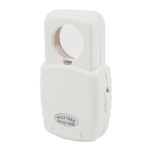45x 21mm Mini Magnifiers Microscoop met één LED-wit Automatische pop-up sieraden Loupe Lezen Vergrootglas Lens Pocket Magnifier