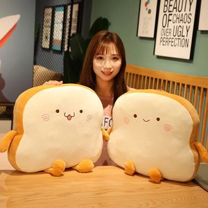 45x40 cm Sop pain nourriture en peluche oreiller en peluche émotion heureux souriant Squishy siège coussin jeter oreiller soutien lombaire enfant homme cadeau 240117