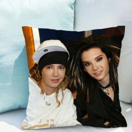 45x45 Tom Kaulitz Cushions cubre los juegos de sofá de impresión de doble cara almohadas ornamentales de ropa de cama de tamaño doble para el cojín de la sala de estar