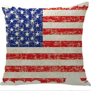 45x45cm Día de la Independencia Americana funda de almohada Bandera Funda de almohada Sofá para el hogar Cojín del coche Sin insertar muchos estilos