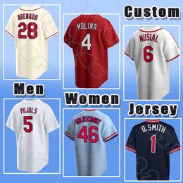 46 Paul Goldschmidt Béisbol Nolan Arenado Jerseys Yadier Molina St. Louis''Cardinals''Paul DeJong Ozzie Smith Adam Wainwright Andrew Knizner Lars Nootbaar