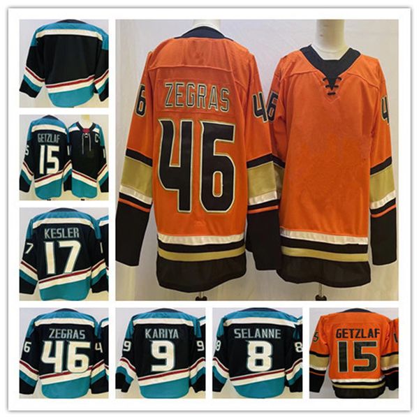 46 Trevor Zegras Jersey de hockey sobre hielo Anaheim 15 Getzlaf 17 Ryan Kesler 8 Teemu Selanne 9 Paul Kariya Jerseys Ed