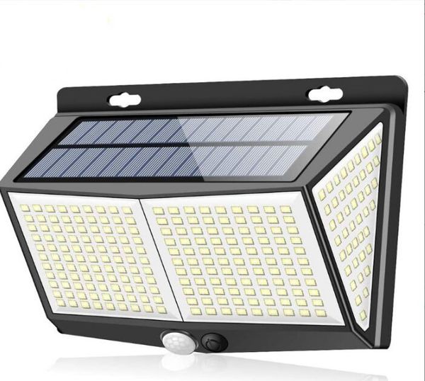 468 LED Luces de pared solares Sensor de cuerpo humano 288 Lámpara solar IP65 Luz exterior ajuste automático brillo Garden Street