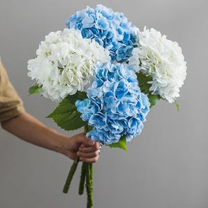 Magnifique Bouquet d'hortensias artificielles en soie, 46CM, pour la maison, fête de mariage, accessoires de décoration de salon