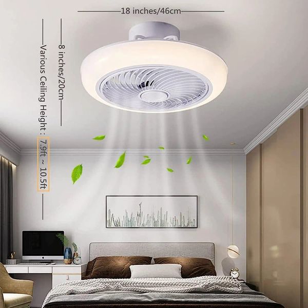 Ventilateur de plafond de 46 cm avec application LED Light Télécommande