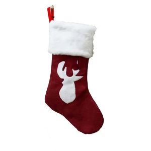 46 cm Medias navideñas Calcetines colgantes Navidad Rústico Personalizado Decoraciones de copos de nieve Fiesta familiar Suministros festivos al por mayor