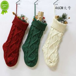 46 CM Elk Chaussettes Sac Cadeau De Noël Tricoté Bas De Noël Décoration Belle Cheminée Décoration Santa Xmas