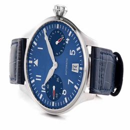 46mm hommes montre-bracelet BOUTIQUE LONDON ZF qualité supérieure cadran en céramique bleue bracelet en cuir véritable A51111 pilote automatique 501008 sap2423