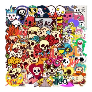 46 Pcs Dessin Animé Crâne Autocollants Non-Aléatoire Pour Voiture Vélo Bagages Graffiti Autocollant Ordinateur Portable Skateboard Moteur Bouteille D'eau Snowboard Stickers Muraux Enfants Cadeaux