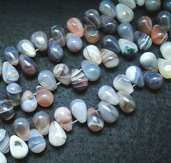 46 pièces nature brésilienne agate larme taille 8x12mm top ing pierre gemme naturelle pour bracelets faisant des perles en vrac