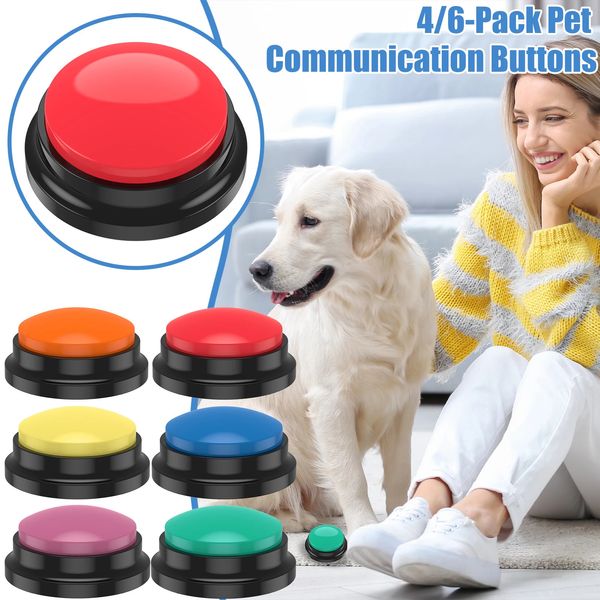 46pcs botones de entrenamiento de perros grabables con ligero zumbido interactivo de gato interactivo botón de conversación juguete 240508