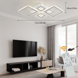 46W Modern ingebedde LED Acryl -plafondlamp Dimable Flush Mount Lamp kroonluchter voor veranda Slaapkamerverlichting met afstandsbediening