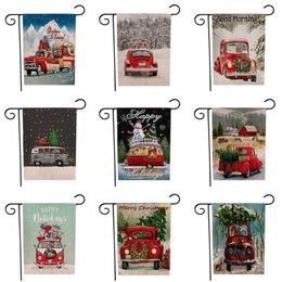 47*32 cm Kerst Tuin Vlaggen Outdoor Opknoping Vlaggen Tuin Twee Kanten Banner Xmas Decoraties Voor Party Home Decor Gratis verzending