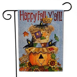 47 * 32cm Thanksgiving Tuin Vlag Linnen Patroon Dubbelzijdig Turkije Pumpkin Flag Welcome Fall Banner Flagst2i52734