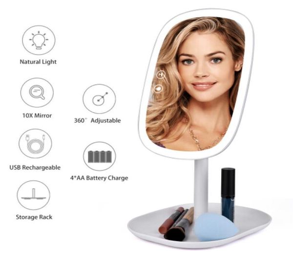 47 LED lumières 360 miroir de bureau rotatif tactile Sn miroir de maquillage professionnel miroir de vanité beauté comptoir réglable 6840546