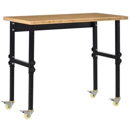 47 "banc de travail de garage avec roues, jambes réglables en hauteur, table d'outils de poste de travail de table en bambou