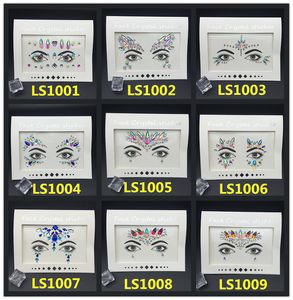 47 estilos 3D Crystal Glitter Jewels Tattoo Sticker Mujeres Moda Face Body Gems Gypsy Festival Adorno Fiesta Maquillaje Belleza Pegatinas