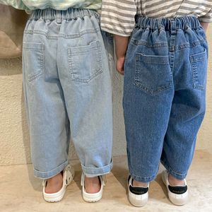 4732C Korea Children's 2023 Nieuwe Spring en Autumn Boy's Jeans Denim Casual Loose Girl's Pants 1-10y Kid's broek