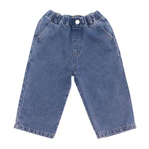 4733C Children's 2023 Nieuwe lente herfst Boy's denim zachte jeans losse casual meisjes breed been rechte broek