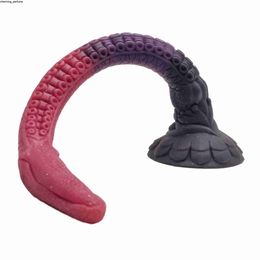 47 cm extra lange tentakel dildo draak dildo zachte siliconen buttplug met zuignap prostaatmassage sex speelgoed