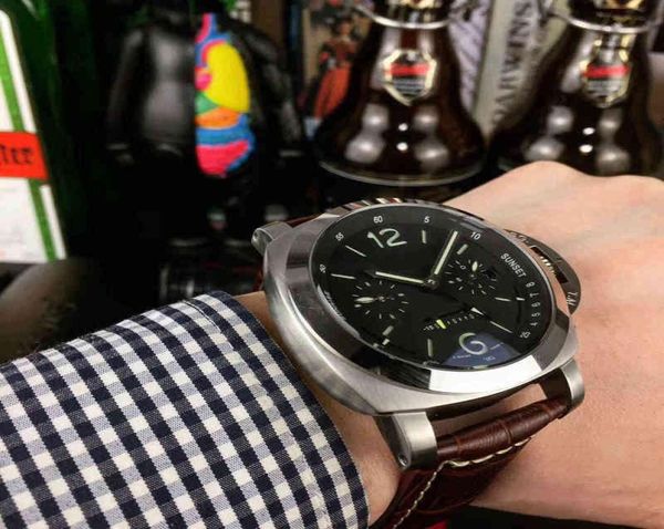 47mm16mm Pamleather Watches 316L en acier inoxydable homme automatique Pam 2 Colours Montre-bracelets Design11985700
