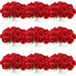 48-360 stuks kunstmatige roos bloemboeket Valentijnsdag cadeau nep rozen bruiloft tafel centerpieces vazen woondecoratie 240313
