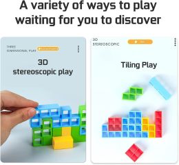 48-64 Stapelblokken Tetra Tower Balance Game Stacking Bouwstenen Puzzelbord Assemblagebenen educatief speelgoed voor kind
