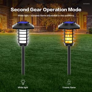 48/66 LED Solar Flame Lamp Outdoor Torch White Lights Waterdicht Landschap Lawn Dancing Flicker voor Garden Decor