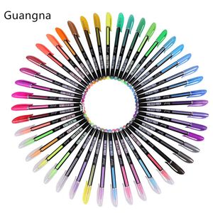 48 Kleur/Set Glitter Sketch Drawing Color Pen Markers Gel Pennen Set Navul Rollerbal Pastel Neon Marker Office School Stationery 240320