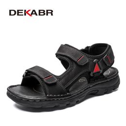 48 Echte size Dekabr lederen sandalen Zomer Leisure Heren Vacation Strand Fashion Anti Slip Sportschoenen 230720 5787