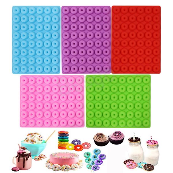 48 Rejillas Donut Molde de chocolate Pastel de cocina Postre Moldes para hornear Rejilla de hielo Molde de silicona Banquete Fiesta Pastelería Decoración Moldes BH6525 WLY