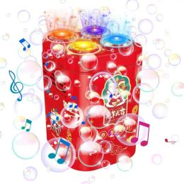 48 agujeros Firework Bubble Bubble Bubble Bubble Maker Toys con música y luz colorida para actividades al aire libre