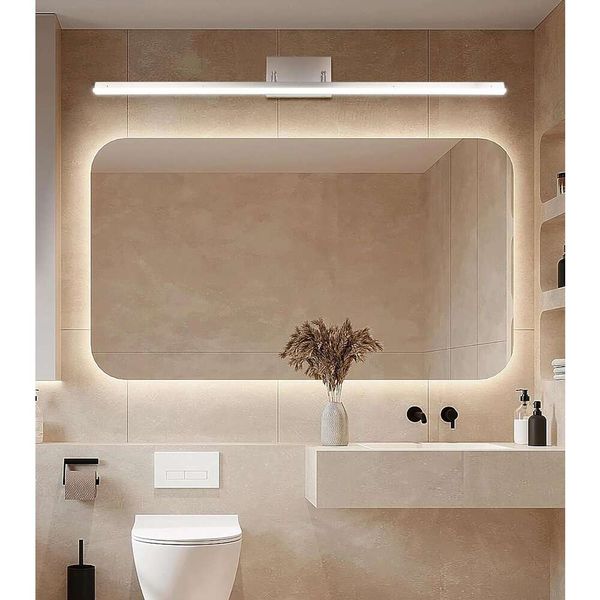 48 pouces LED de salle de bain moderne LED Vanité Dimmable Bar les lumières de la salle de bain sur miroir 46W 5000K White frais ajusté en nickel brossé Lumière de salle de bain