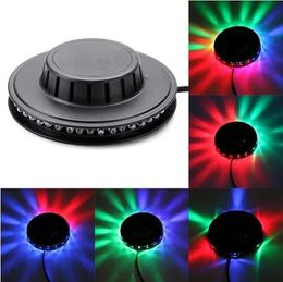 Mini éclairage de fête rotatif activé par la voix automatique, 48 LED, tournesol, lumières RGB Disco DJ KTV Stage Lidht LL