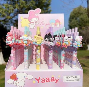 48 stks/set Cartoon Leuke Melody Print Student Zwarte Gel Pen Glad Schrijven Levert 0.38mm Briefpapier Papelaria Materiaal Schoolbenodigdheden