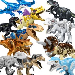 48 soorten Big Size Jurassic World Park Dinosaurussen Figuren Bricks Monteer Bouwstenen Speelgoed Tyrannosaurus Rex Voor Kinderen Gift Beste kwaliteit