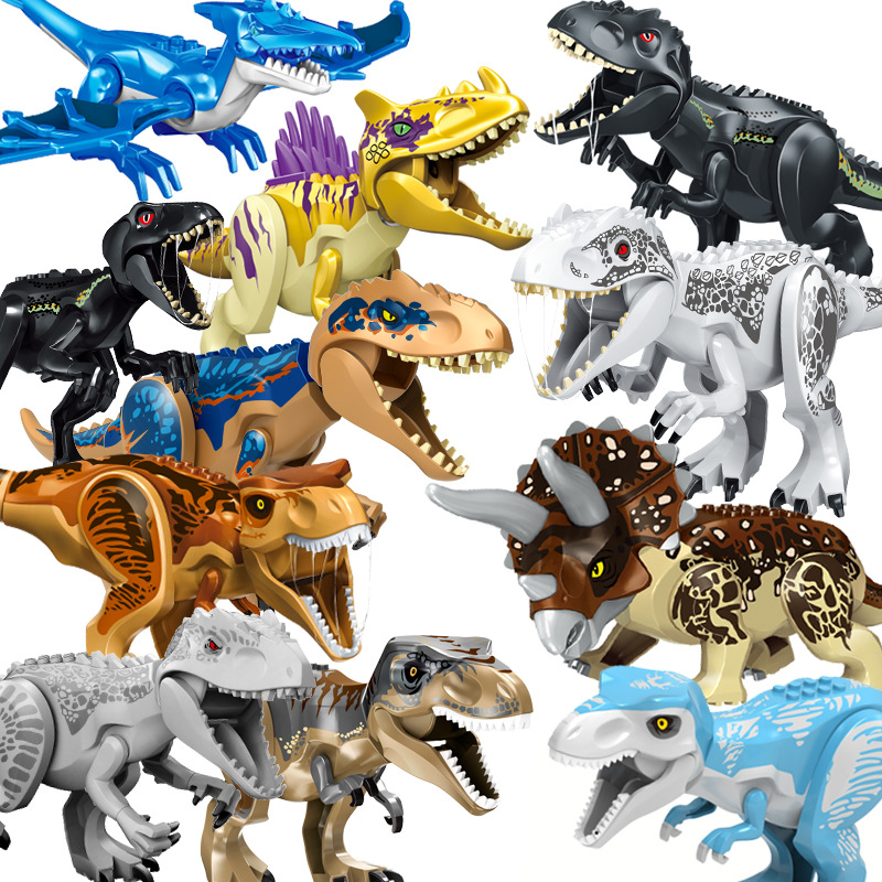 48 Types Big Size Jurassic World Park Dinosaurs Figures Bricks Assemble Building Blocks Toys Tyrannosaurus Rex For Children Gift