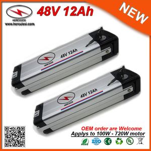 Batteries 48 Volts 700W 12Ah 48V Batterie Lithium Ion dans 18650 2000mAh 13S6P Cellules pour Vélo Électrique 700W Silver Fish Batterie