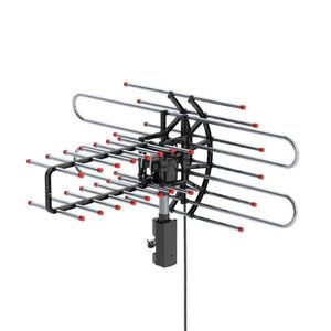 Antenne TV extérieure 480 Miles TV HD amplifiée motorisée 1080P VHF/UHF 360°