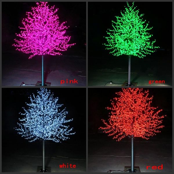 480LED ~ 2304LED / 1.5M ~ 3M Hauteur LED Arbre de fleurs de cerisier LED Arbre de Noël Lumière Étanche 110 / 220VAC Couleur blanche Utilisation extérieure Navire libre