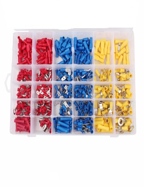 480pcs Assortiment de bornes de serrage de fil électrique isolés Connecteur Spade Ring Fork Toolt Kit pour Marine Automotive Car8111684