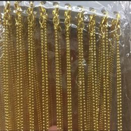 480 pièces collier de chaînes à billes plaquées or 45 cm 18 pouces 1 2 mm idéal pour les carreaux de Scrabble pendentif en verre bouchons de bouteilles et plus252i