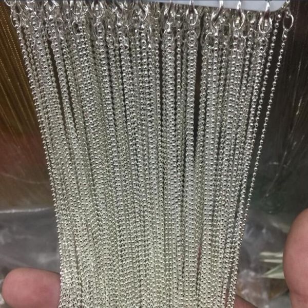 480 pièces collier de chaînes à billes plaqué argent brillant 45 cm 18 pouces 1 2 mm idéal pour les carreaux de Scrabble pendentif en verre bouchons de bouteilles et mo283O