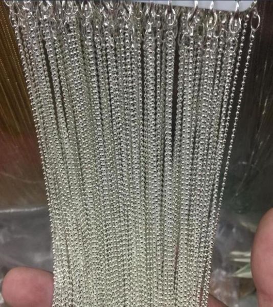 480 pièces collier de chaînes à billes plaqué argent brillant 45 cm 18 pouces 12 mm idéal pour les carreaux de Scrabble pendentif de carreaux de verre bouchons de bouteille et mo5142502