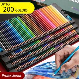 4872120150200 Colors Professional Colored Pencils Lead Watercolor Drawing Pencil Set for Art School Supplies 240511