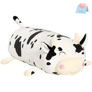 48 cm vache longue poupée doux coussins en peluche jouets mignon blanc PP coton oreillers animaux en peluche canapé maison coussin pour filles enfants 240118